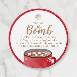Hot Chocolate Bomb Tags Sie sind die Bombe Kakao Geschenkanhänger