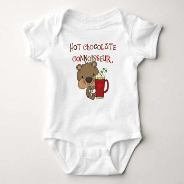 Hot Chocolate Connoisseur Boy Bear Baby Strampler (Vorderseite)