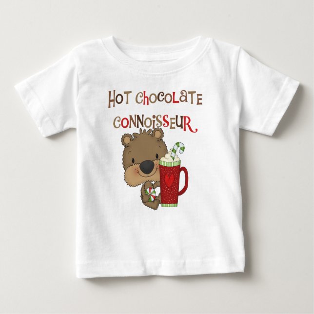 Hot Chocolate Connoisseur Boy Bear Baby T-shirt (Vorderseite)