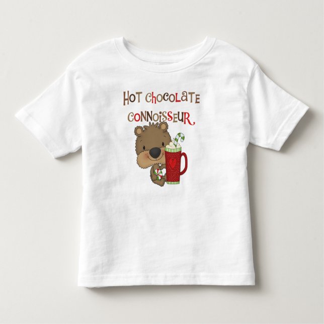 Hot Chocolate Connoisseur Boy Bear Kleinkind T-shirt (Vorderseite)