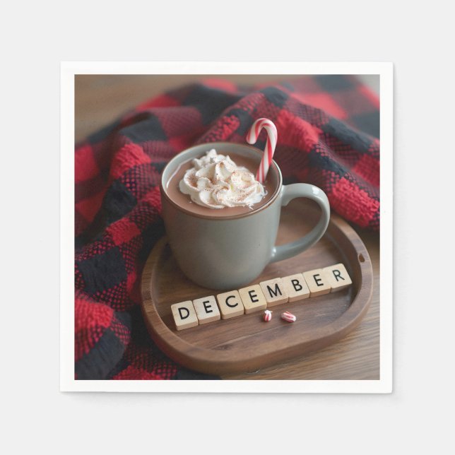Hot Chocolate Dezember Serviette (Vorderseite)