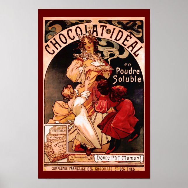 Hot-Chocolate-Getränke, französische Werbung Poster (Vorne)