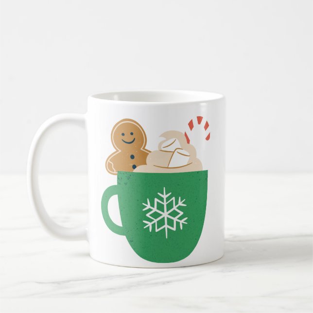 Hot Chocolate Marshmallow Candy Cane Gingerbrot Kaffeetasse (Links)