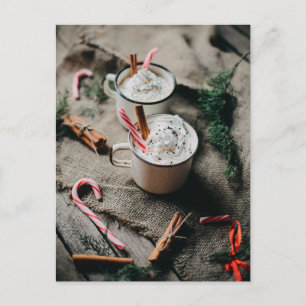 Hot Chocolate mit Candy Canes Foto Postkarte
