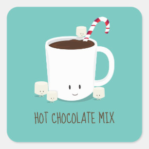Hot Chocolate Mix Christmas Quadratischer Aufkleber