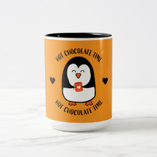 Hot Chocolate Pinguin Drinker Zweifarbige Tasse