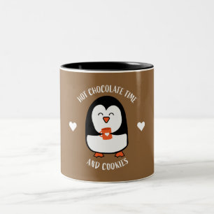 Hot Chocolate Pinguin Drinker Zweifarbige Tasse