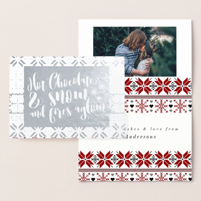 Hot Chocolate & Snow Rhyme Design Folienkarte (Anzeige)