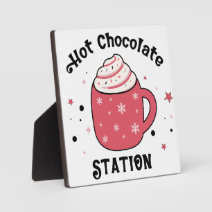 Hot Chocolate Station Retro Vibes Sign Fotoplatte