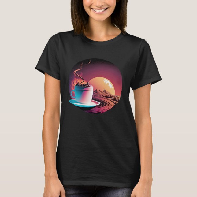Hot Chocolate Synthwave 80s Retrowave Aesthetic 1 T-Shirt (Vorderseite)