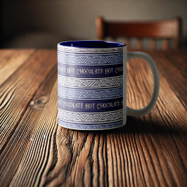 Hot Chocolate White Lilac & Purple Celtic Stripes Zweifarbige Tasse