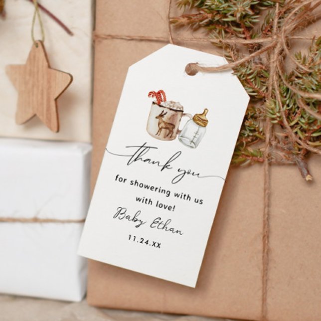 Hot Chocolate Winter Baby Dusche Vielen Dank Geschenkanhänger (Von Creator hochgeladen)