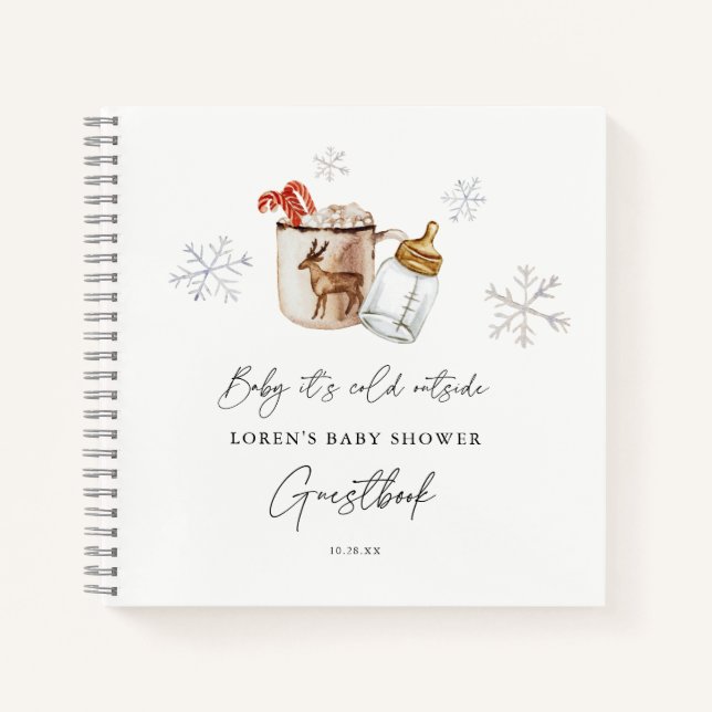 Hot Chocolate Winter Baby Showbook Notizbuch (Vorderseite)