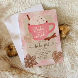 Hot Chocolate Winter Baby Shower Girl Baby Einladung