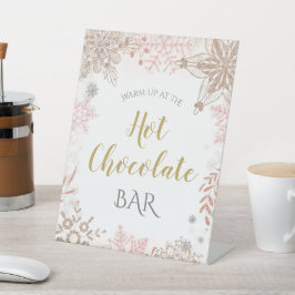 Hot Chocolate Winter Wonderland Pink Gold Sockelschild