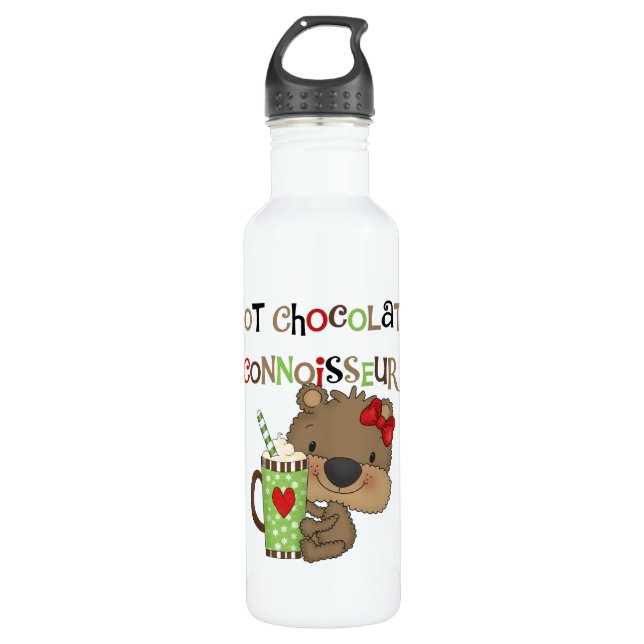 Hot ChocolateConoisseur Girl Bear Edelstahlflasche (Vorderseite)