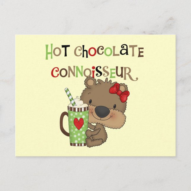 Hot ChocolateConoisseur Girl Bear Postkarte (Vorderseite)