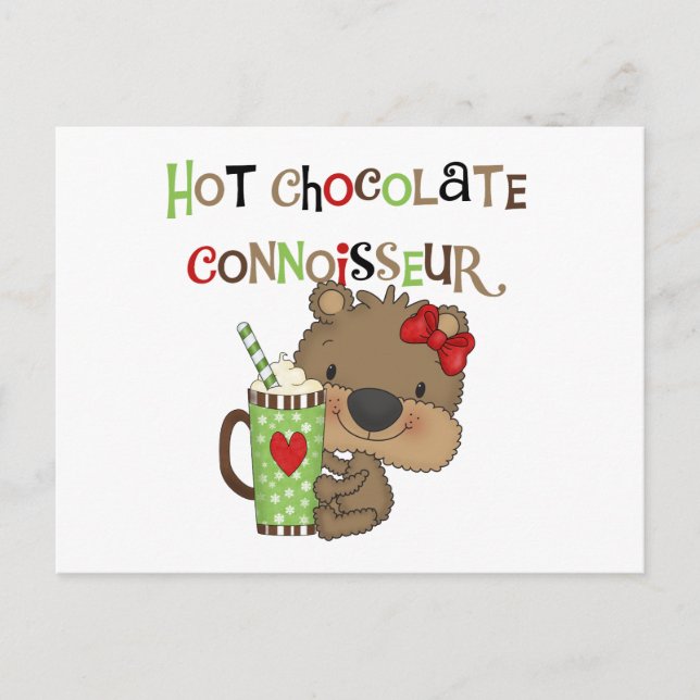 Hot ChocolateConoisseur Girl Bear Postkarte (Vorderseite)