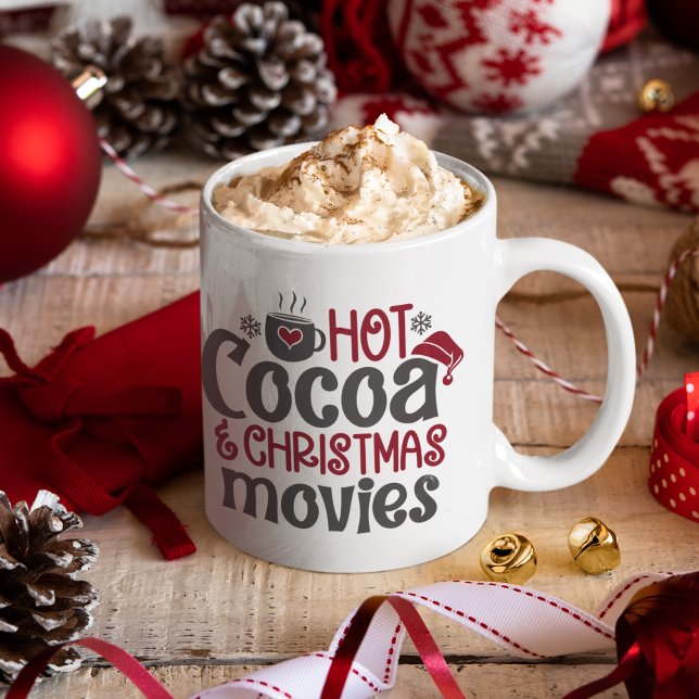 Hot Cocoa and Christmas Movies cute Christmas Kaffeetasse (Von Creator hochgeladen)