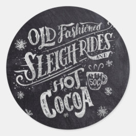 Hot Cocoa Bar Chalkboard Runder Aufkleber