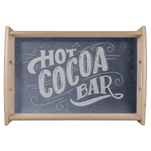 Hot Cocoa Bar Chalkboard Serviertablett