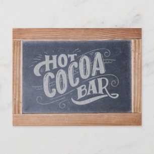 Hot Cocoa Bar Chalkboard Zeichen Postkarte
