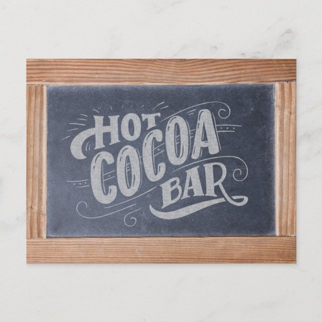 Hot Cocoa Bar Chalkboard Zeichen Postkarte (Vorderseite)