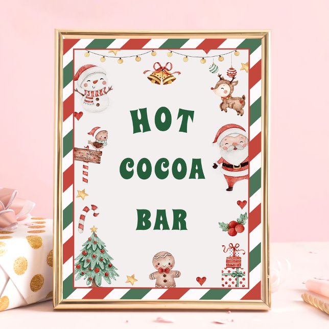Hot Cocoa Bar Santa Weihnachts Tafelschild Poster (Von Creator hochgeladen)