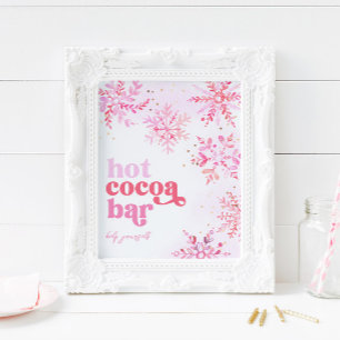 Hot Cocoa Bar Sign   Pink Hot Cococoa Zeichen Poster