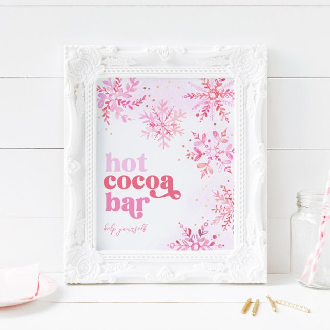 Hot Cocoa Bar Sign | Pink Hot Cococoa Zeichen Poster (Von Creator hochgeladen)