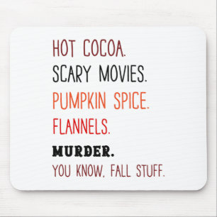 Hot Cocoa Beängstigende Filme Pumpkin Gewürz Flann Mousepad