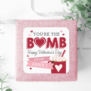 Hot Cocoa Bomb Valentinstag Quadratischer Aufkleber