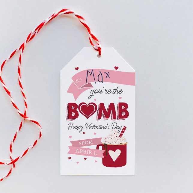 Hot-Cocoa-Bombe-Klassenzimmer-Valentinstag-Karte Geschenkanhänger (Von Creator hochgeladen)