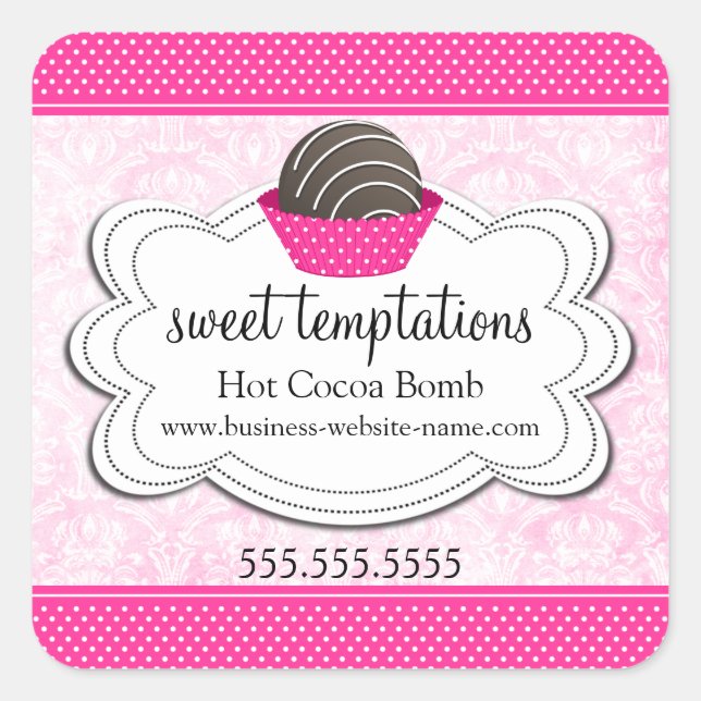 Hot Cocoa Chocolate Bomb Square Sticker (Vorderseite)