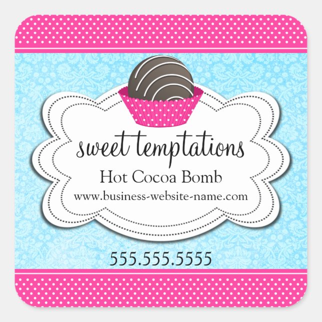 Hot Cocoa Chocolate Bomb Square Sticker (Vorderseite)