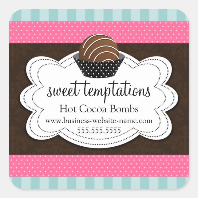 Hot Cocoa Chocolate Bombs Square Sticker (Vorderseite)