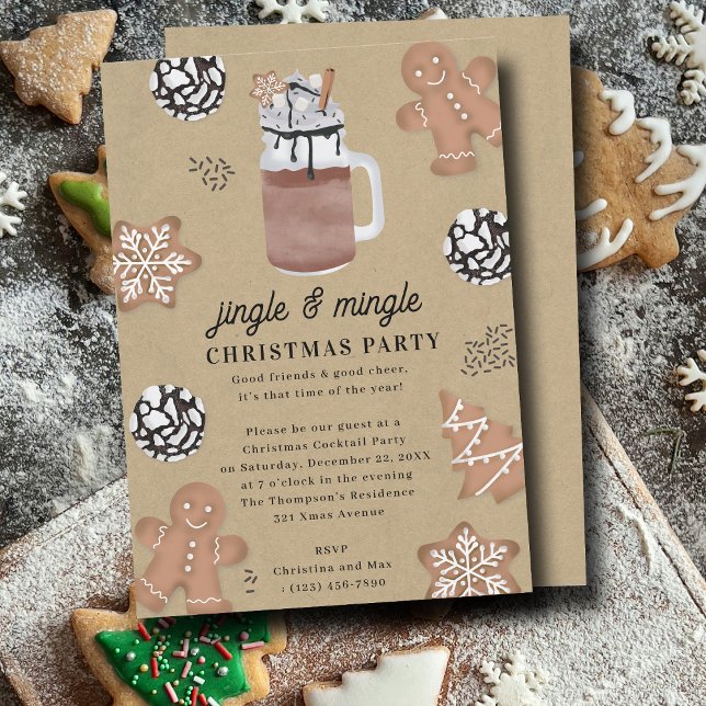 Hot Cocoa Chocolate Cookies Christmas Party Einladung (Hot Cocoa Chocolate Cookies Christmas Party Invitation)