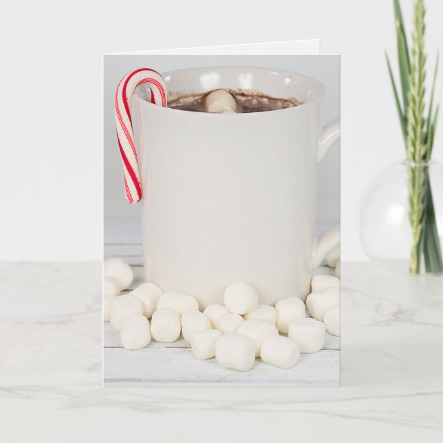 Hot Cocoa Christmas Candy Cane Feiertagskarte (Vorderseite)