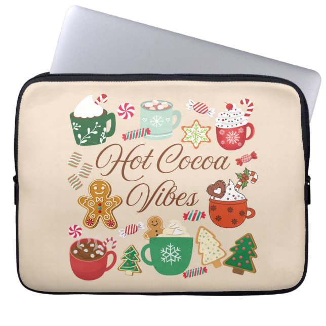 Hot Cocoa Christmas Vibes Laptopschutzhülle (Vorderseite)
