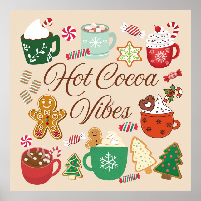 Hot Cocoa Christmas Vibes Poster (Vorne)