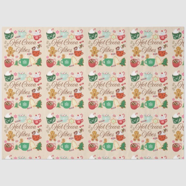 Hot Cocoa Christmas Vibes Seidenpapier (Vorderseite)
