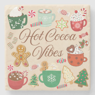 Hot Cocoa Christmas Vibes Steinuntersetzer