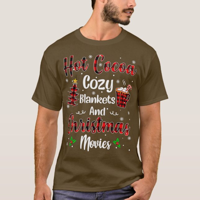 Hot Cocoa Cozy Blankets Christmas Movies Red T-Shirt (Vorderseite)