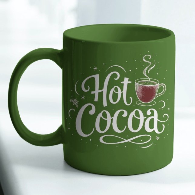 Hot Cocoa Elegantes White Script Quote Hot Cocoa Tasse (Von Creator hochgeladen)
