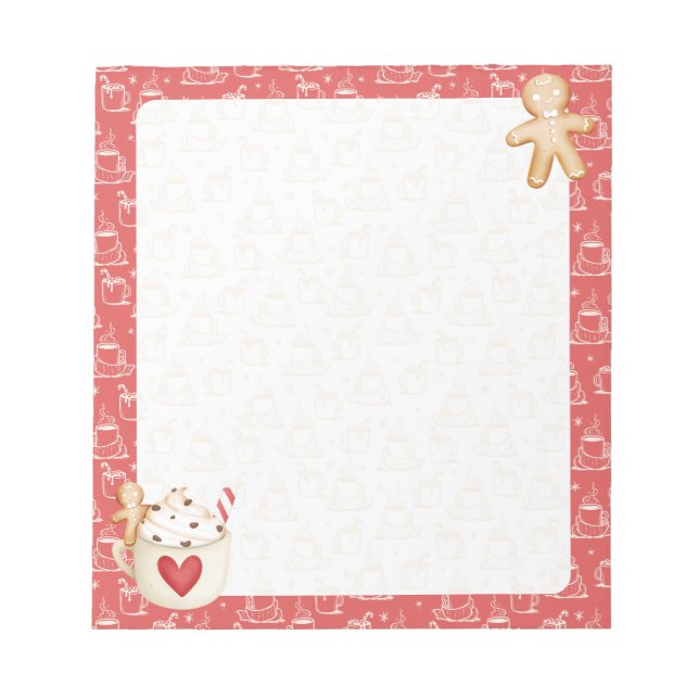 Hot Cocoa & Gingerbrei Cookie Notepad Notizblock (Vorderseite)