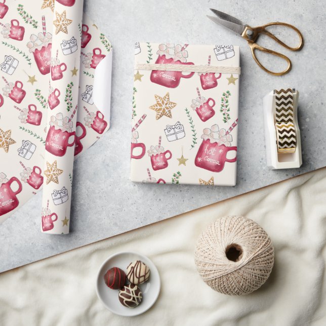 Hot Cocoa Holiday Parco Tassino Geschenkpapier (Kunsthandwerk)