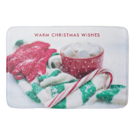 Hot Cocoa Marshmallows & Candy Cane Weihnachten Badematte