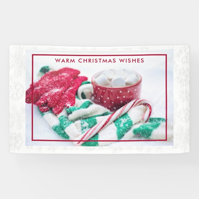 Hot Cocoa Marshmallows & Candy Cane Weihnachten Banner (Horizontal)