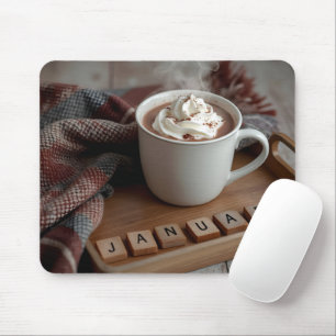 Hot Cocoa mit Word Tiles Mousepad