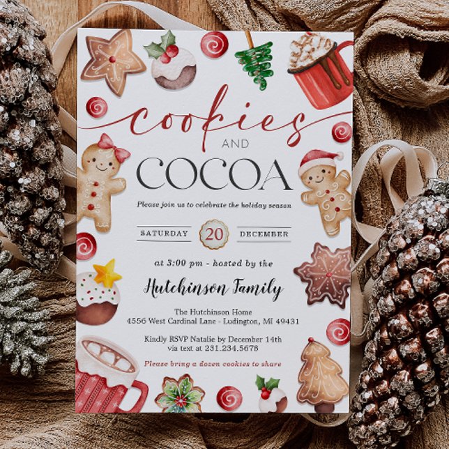 Hot Cocoa Party Invitation - Cookies and Cocoa Einladung (Hot Cocoa Party Invitation - Cookies and Cocoa)